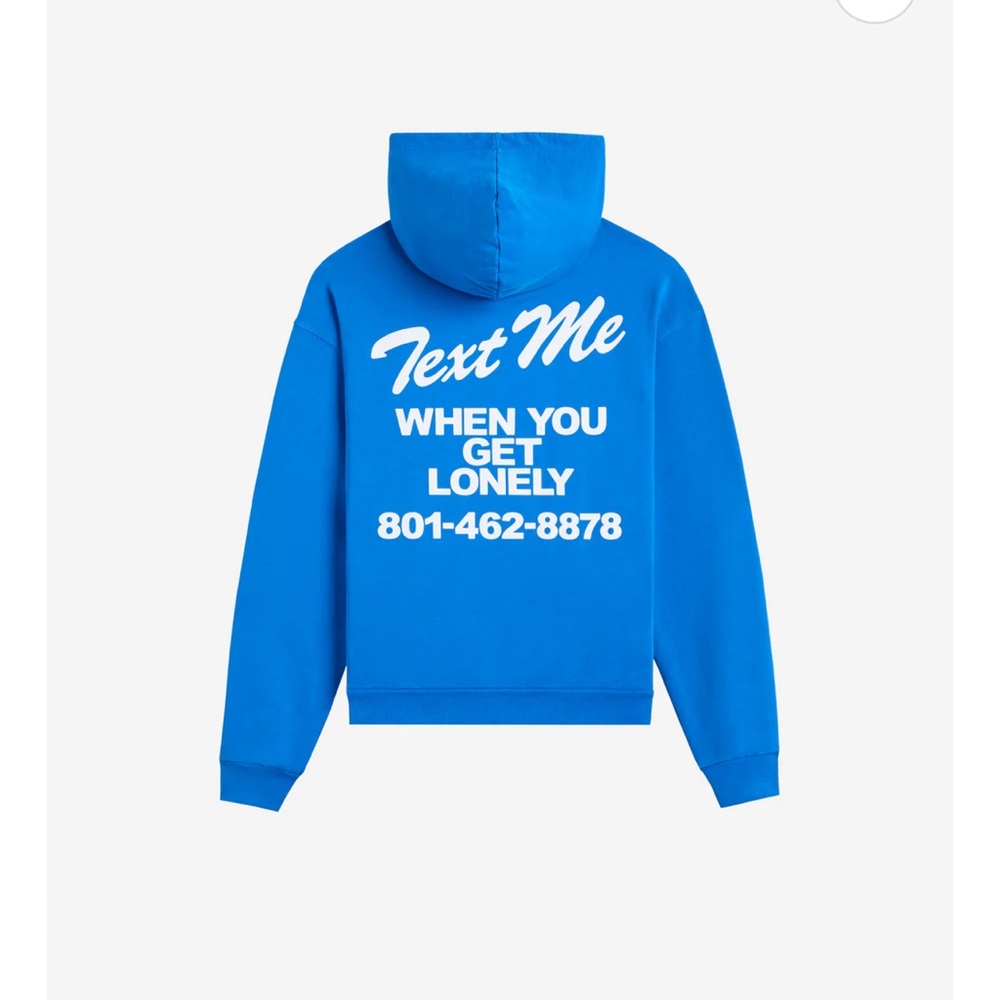 COPY - LONELY GHOST TEXT ME WHEN YOU GET LONELY HOODIE BLUE SIZE M